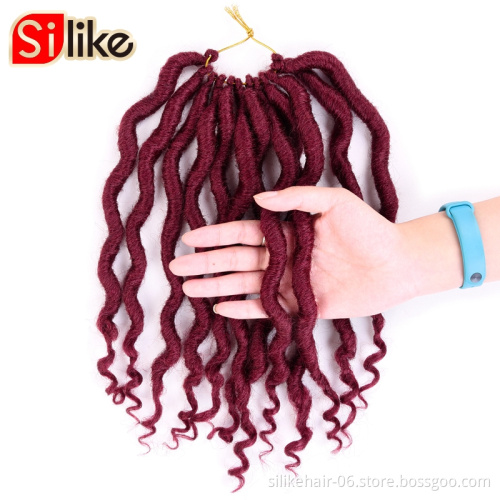 Faux Locs crochet hair with Curly Ends 12 roots/pack Synthetic Hair Crochet Braids Goddess Fauxs Locs Crochet Braiding Hair